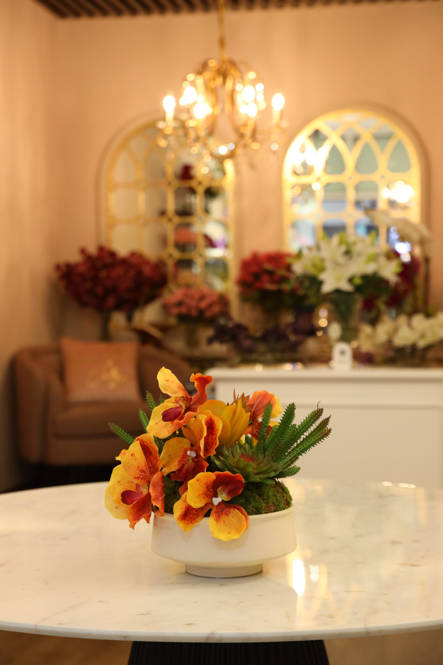 Exquisite Vanda & Succulents In Style Pot - Image 5