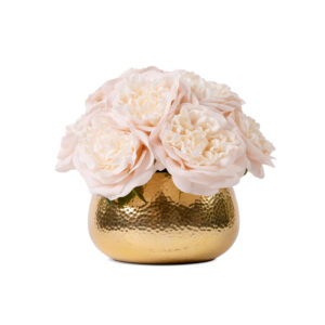 Timeless Roses –In A Hammered Metal Planter