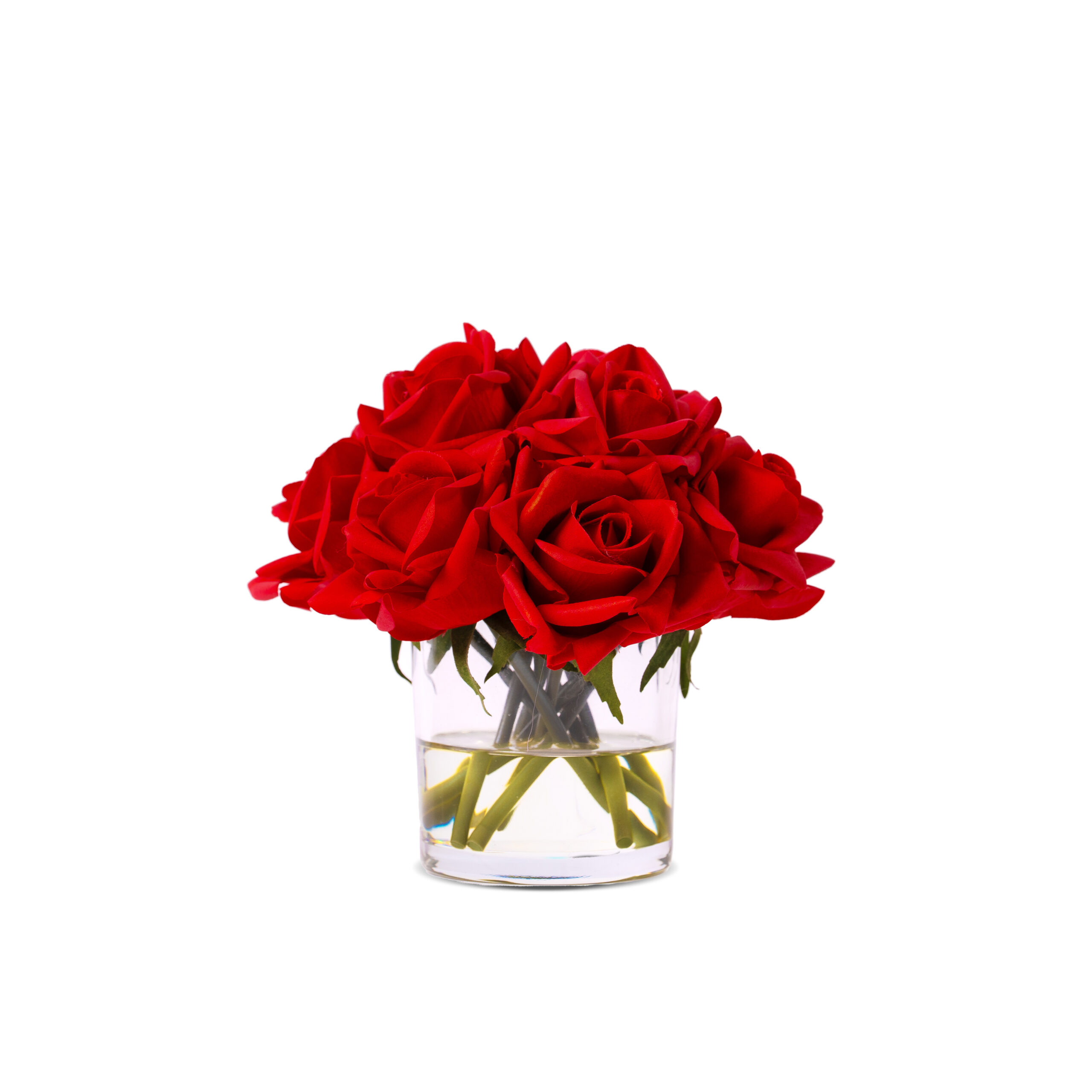Real Touch Rose in S-Size In Glass Vase