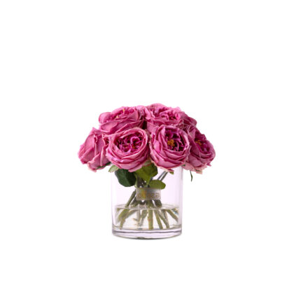 Real Touch Rose Arrangement In M Glass Vase
