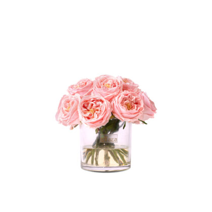 Real Touch Rose Arrangement In Larg Glass Vaes