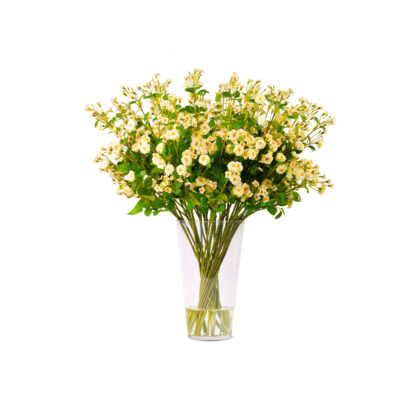 Large Wild Meadow Rose Arrangement In Glass Vase